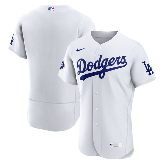 Los Angeles Dodgers Nike Home Sponsor Patch Authentic Jersey - White