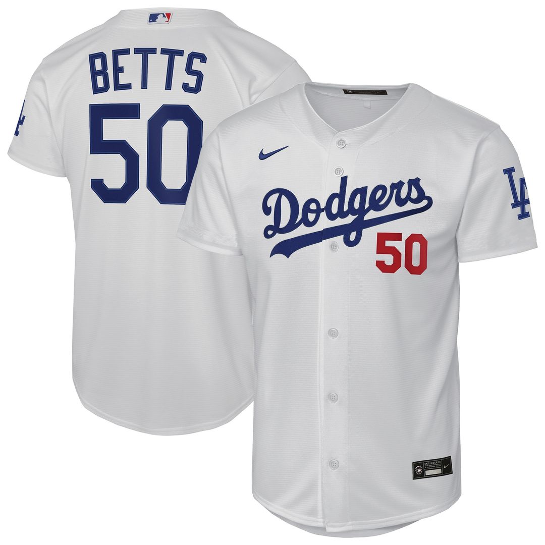 Mookie Betts Los Angeles Dodgers Nike Youth Home Stadium Jersey - White