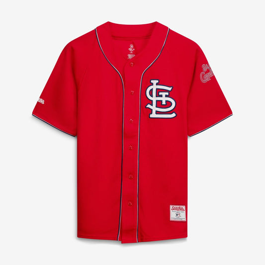 St. Louis Cardinals Stitches Team Color Full-Button Fashion Jersey - Red