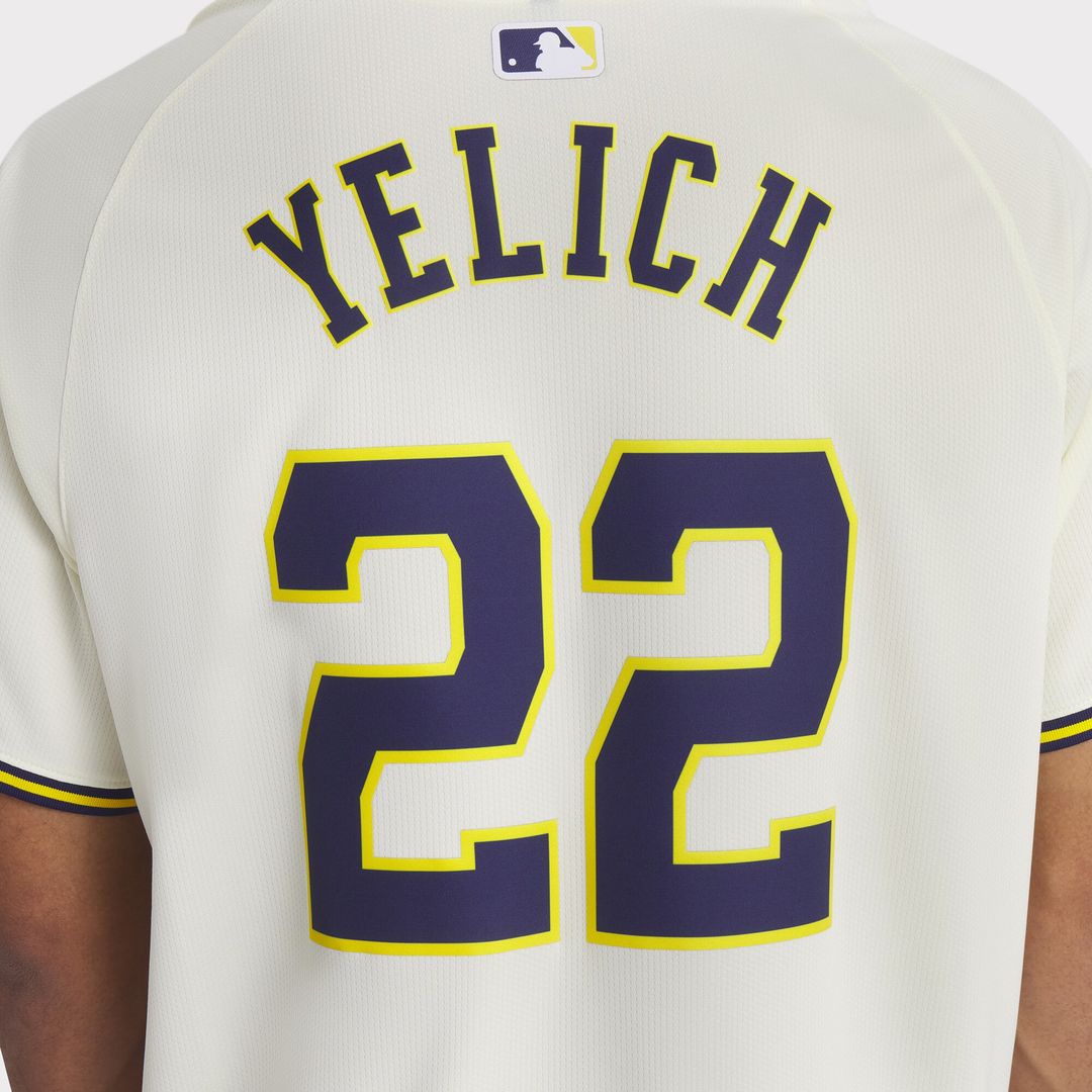 Christian Yelich Milwaukee Brewers Nike Home Limited Player Jersey - Cream