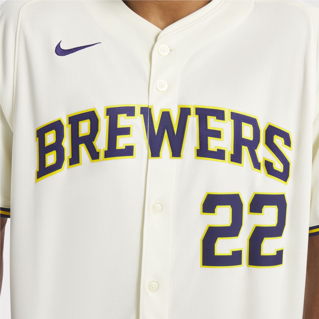 Christian Yelich Milwaukee Brewers Nike Home Limited Player Jersey - Cream