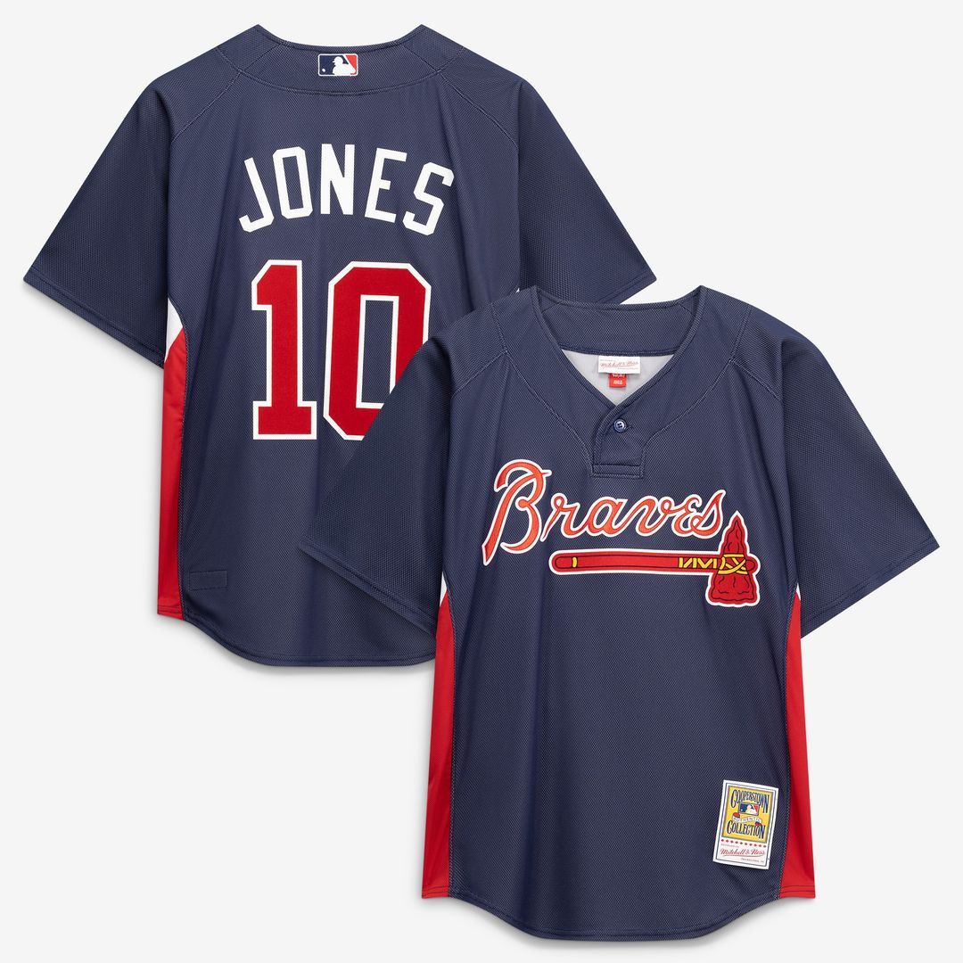 Chipper Jones Atlanta Braves Mitchell & Ness Authentic Batting Practice Jersey - Navy