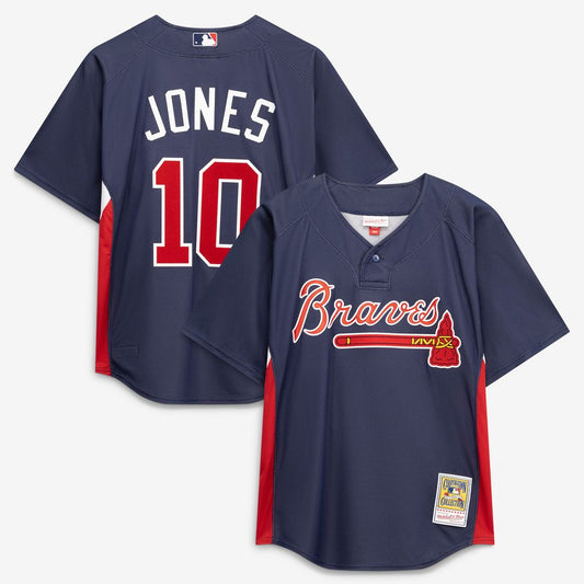 Chipper Jones Atlanta Braves Mitchell & Ness Authentic Batting Practice Jersey - Navy