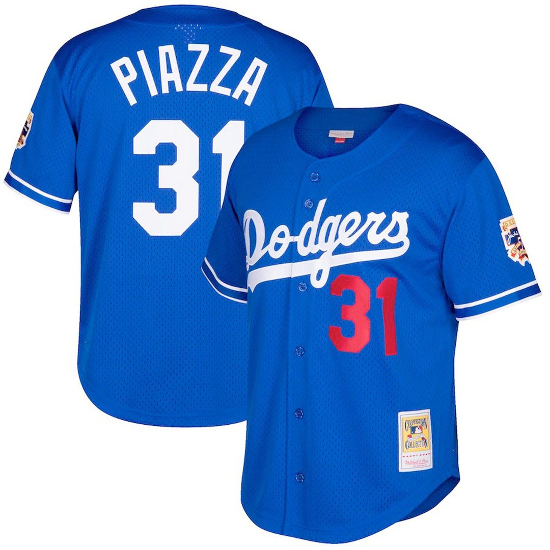 Mike Piazza Los Angeles Dodgers Mitchell & Ness Big & Tall Cooperstown Mesh Batting Practice Jersey - Royal
