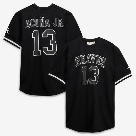 Ronald Acuña Jr. Atlanta Braves Fanatics Big & Tall Heavyweight Mesh Jersey - Black/White