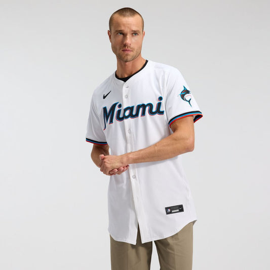 Miami Marlins Nike Home Elite Jersey - White