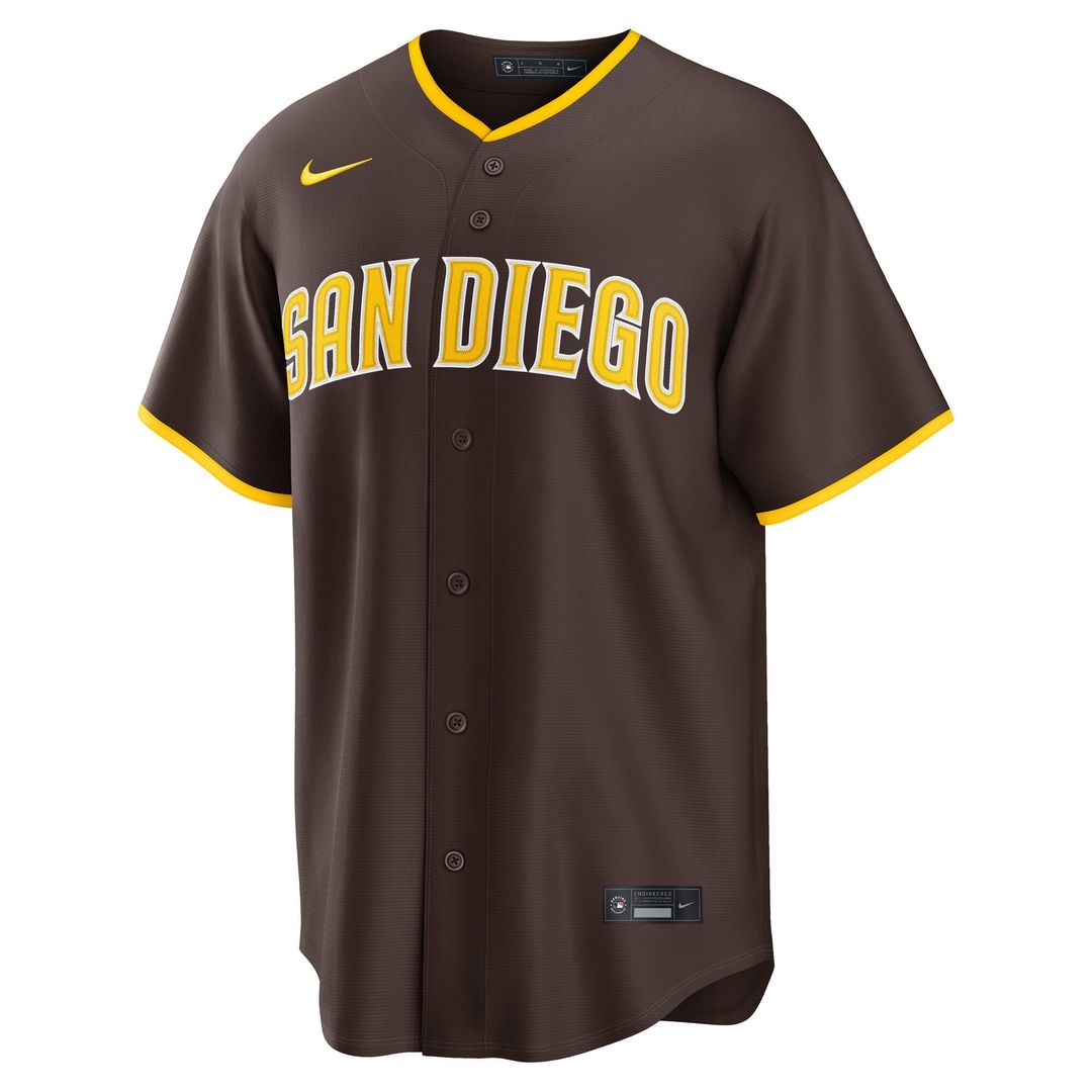 San Diego Padres Nike Road Replica Jersey - Brown