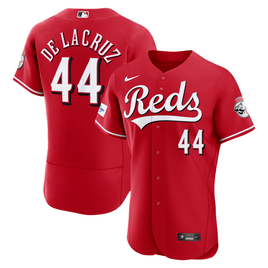 Elly De La Cruz Cincinnati Reds Nike Alternate Authentic Sponsor Patch Jersey - Red