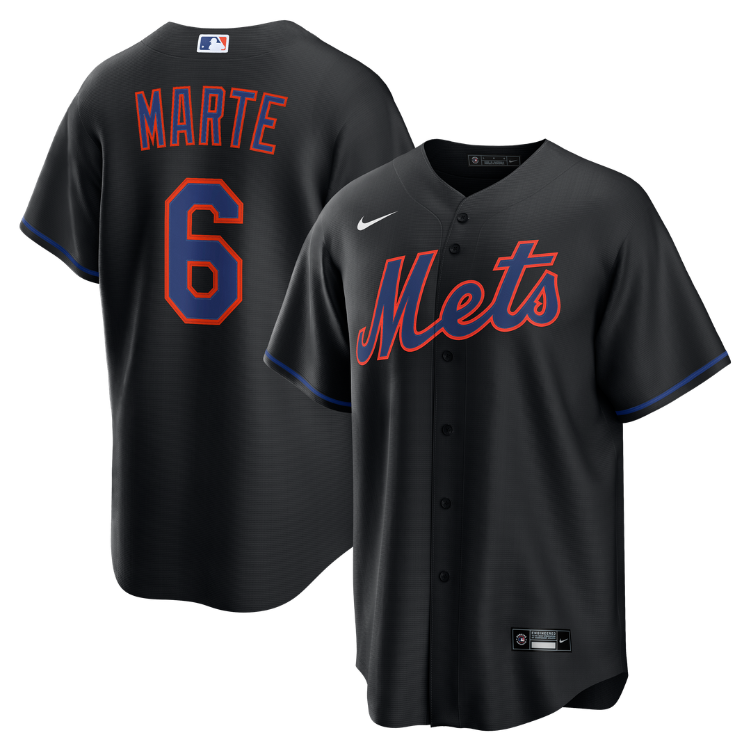 Starling Marte New York Mets Nike Alternate Replica Jersey - Black