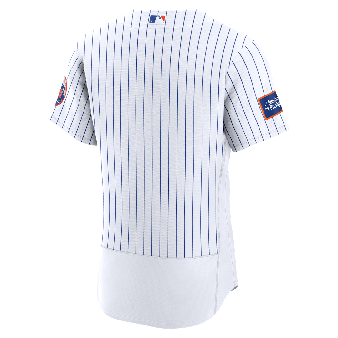 New York Mets Nike Home Sponsor Patch Authentic Jersey - White