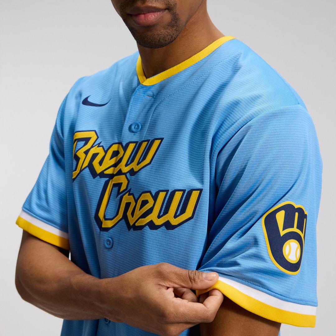 Milwaukee Brewers Nike City Connect Replica Team Jersey - Powder Blue