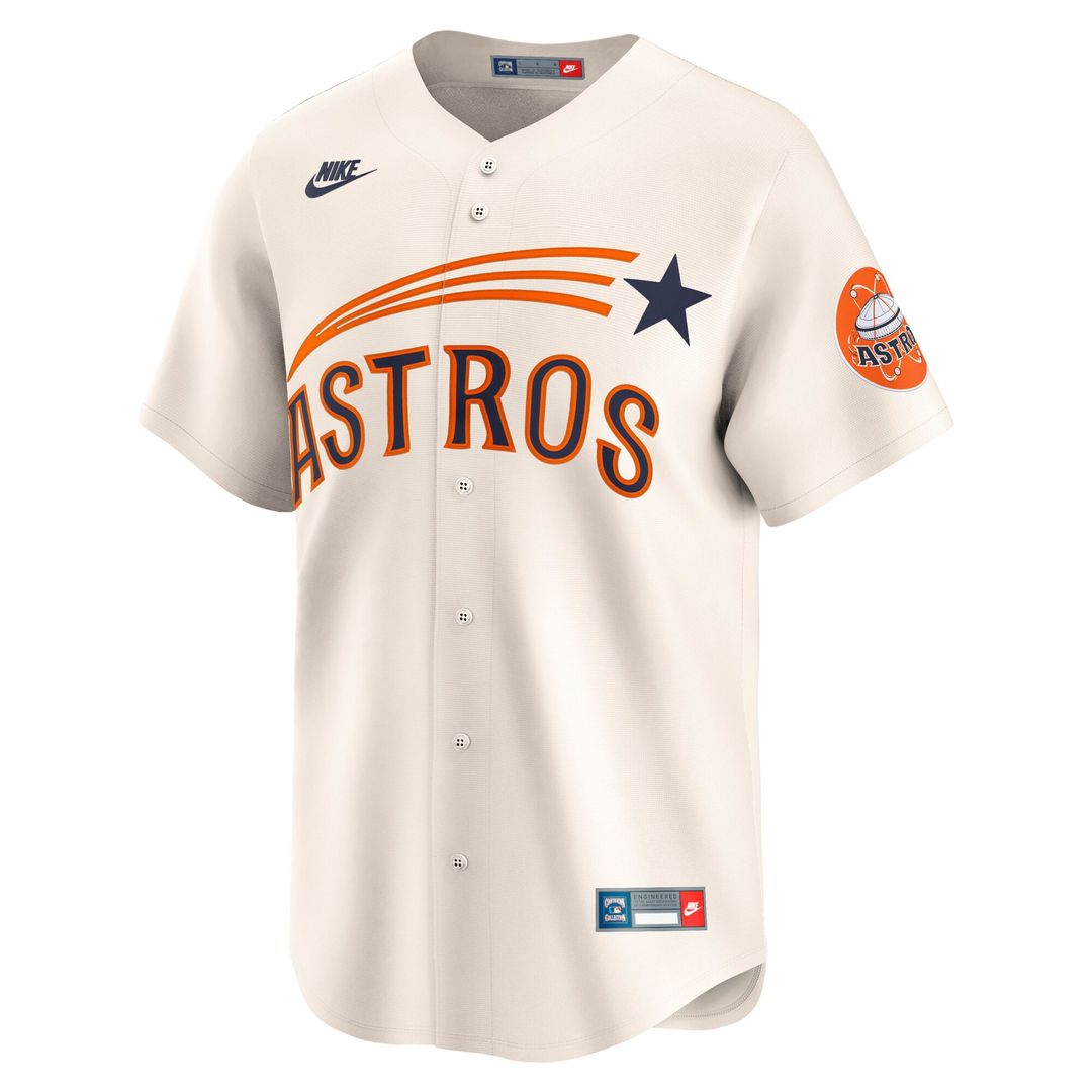 Houston Astros Nike Cooperstown Collection Limited Jersey - Cream