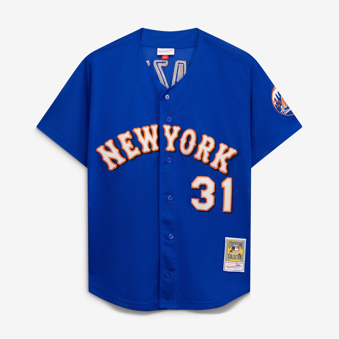 Mike Piazza New York Mets Mitchell & Ness Cooperstown Collection Mesh Batting Practice Button-Up Jersey - Royal
