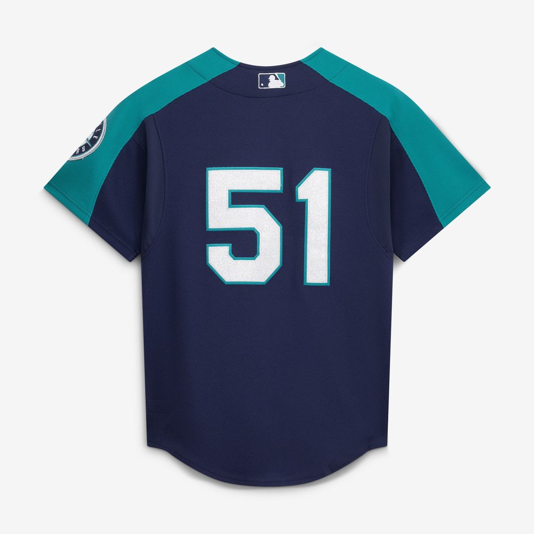 Ichiro Suzuki Seattle Mariners Mitchell & Ness 2006 Cooperstown Mesh Batting Practice Button-Up Jersey - Navy