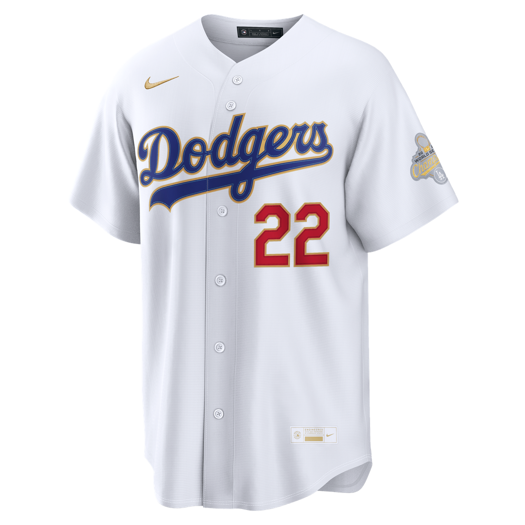 Clayton Kershaw Los Angeles Dodgers Nike 2026 Gold Collection Stadium Jersey - White