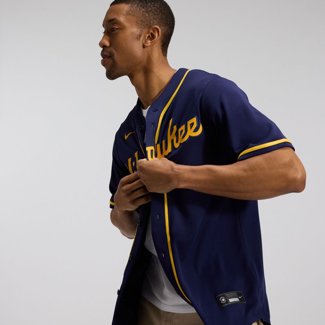 Milwaukee Brewers Nike Alternate Replica Team Jersey - Navy