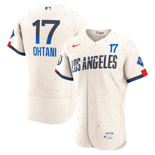 Shohei Ohtani Los Angeles Dodgers Nike City Connect Authentic Sponsor Patch Jersey - Cream