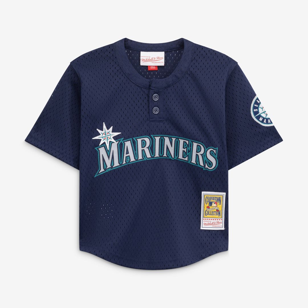 Ken Griffey Jr. Seattle Mariners Mitchell & Ness Preschool Cooperstown Collection Mesh Batting Practice Jersey - Navy