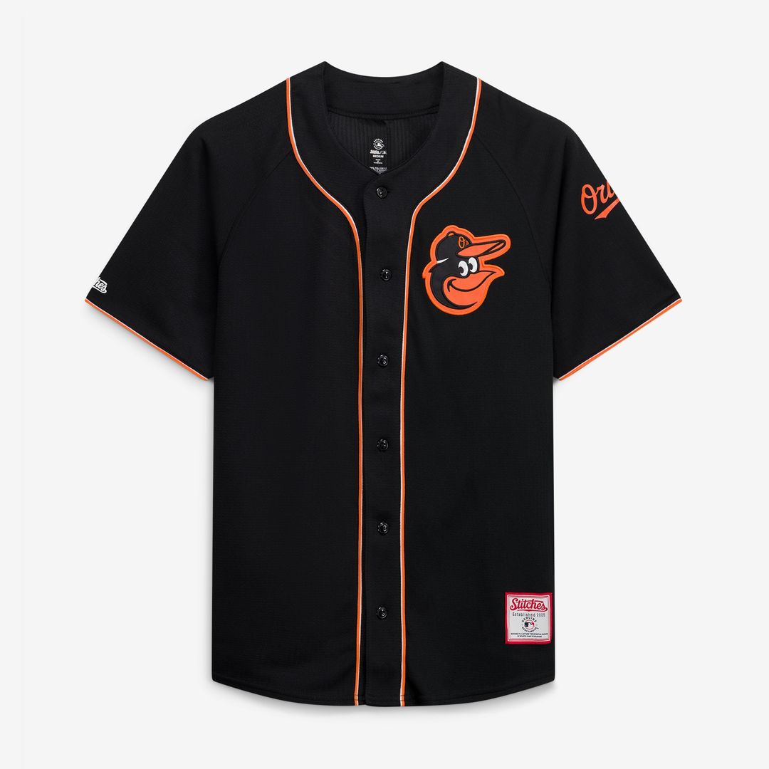 Baltimore Orioles Stitches Team Color Full-Button Fashion Jersey - Black