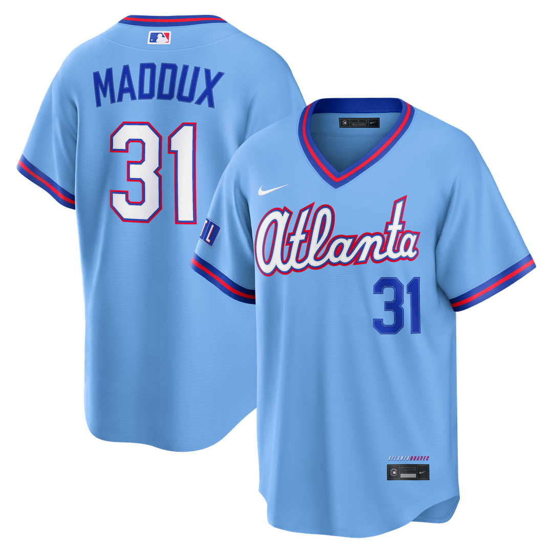 Greg Maddux Atlanta Braves Nike 2026 City Connect Stadium Jersey - Powder Blue