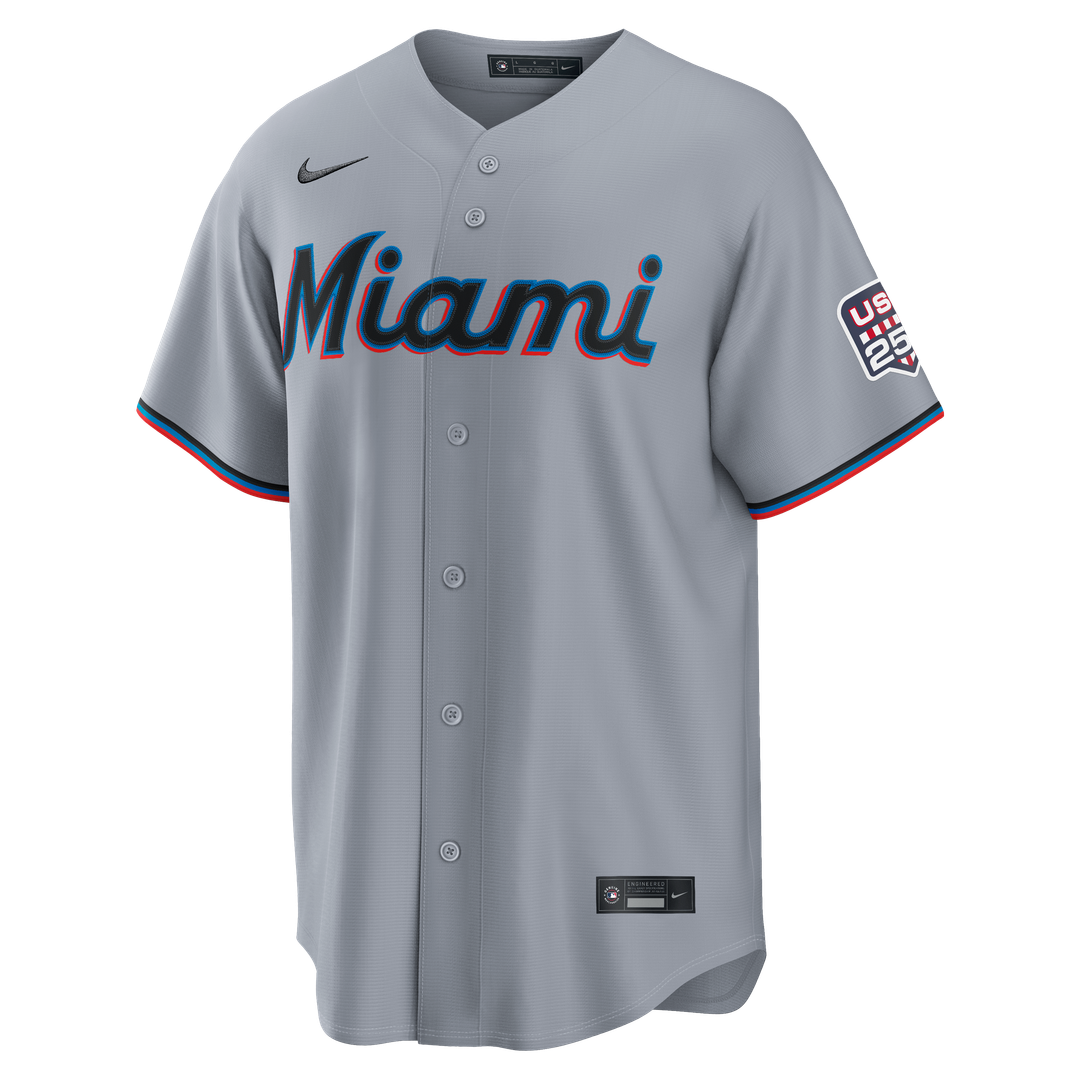 Kyle Stowers Miami Marlins Nike USA 250 Fourth of July Road Stadium Jersey - Gray