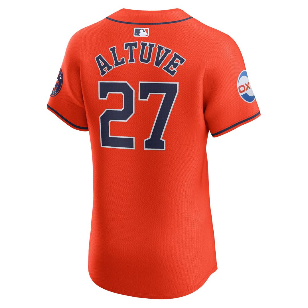 Jose Altuve Houston Astros Nike Alternate Elite Sponsor Patch Player Jersey - Orange