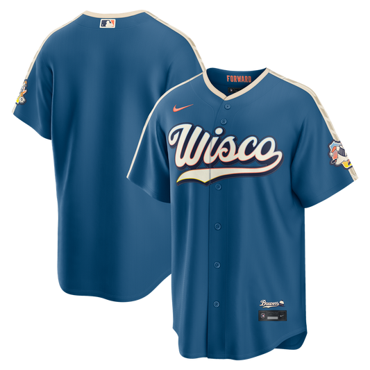 Milwaukee Brewers Nike 2026 City Connect Stadium Jersey - Mineral Blue