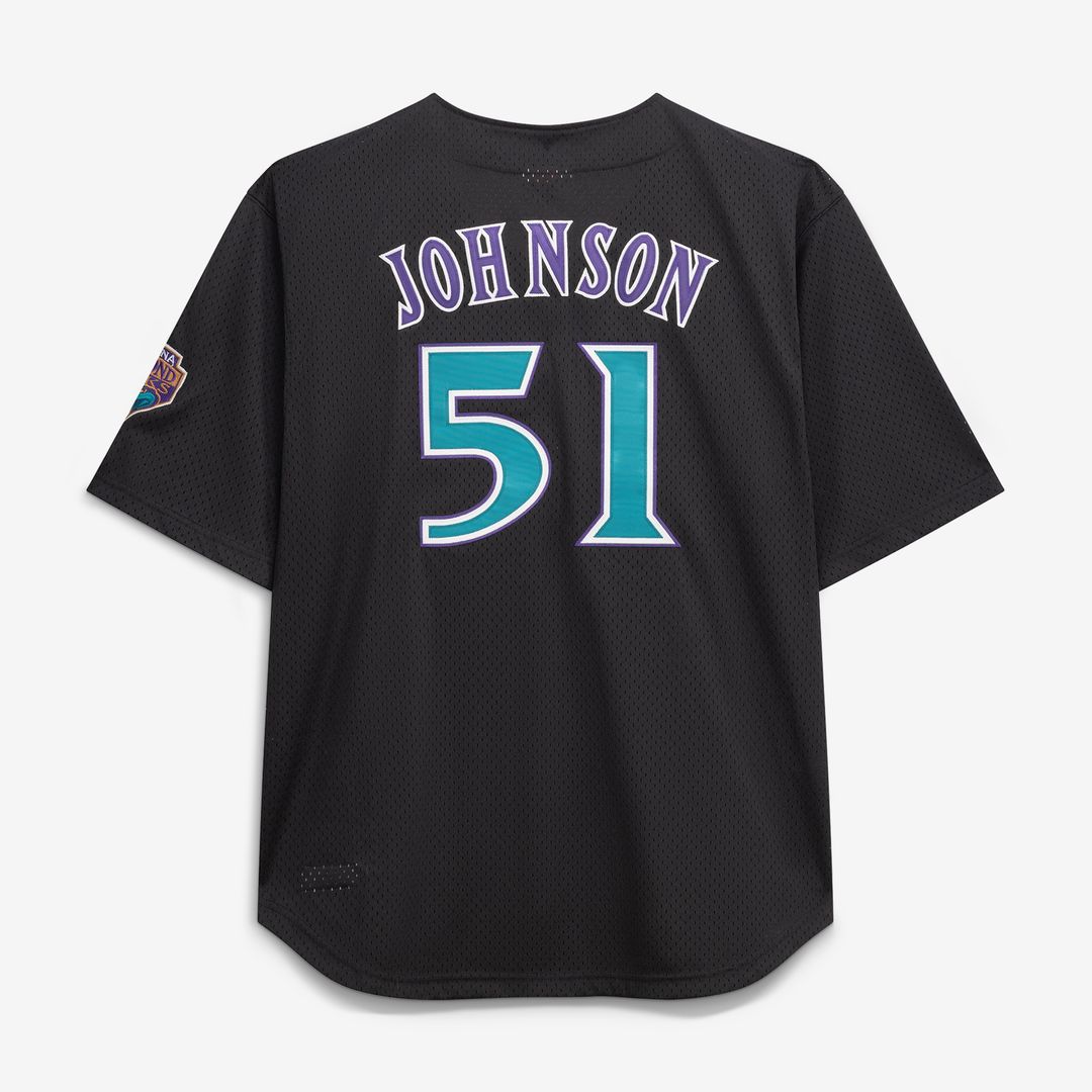 Randy Johnson Arizona Diamondbacks Mitchell & Ness Big & Tall Cooperstown Mesh Batting Practice Jersey - Black