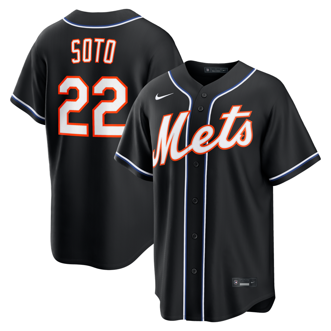 Juan Soto New York Mets Nike Fashion Replica Black Out Jersey