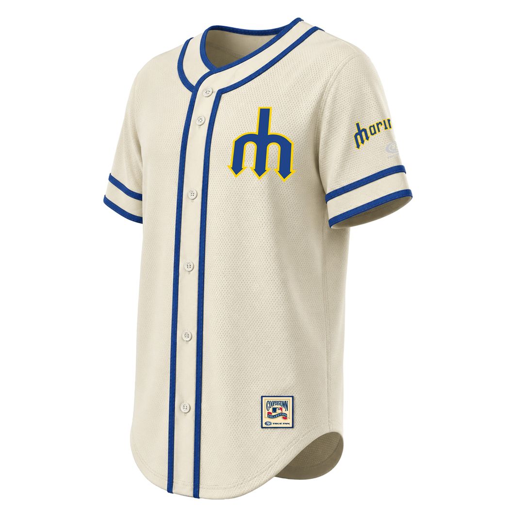 Seattle Mariners Stitches Throwback Fashion Jersey - Natural