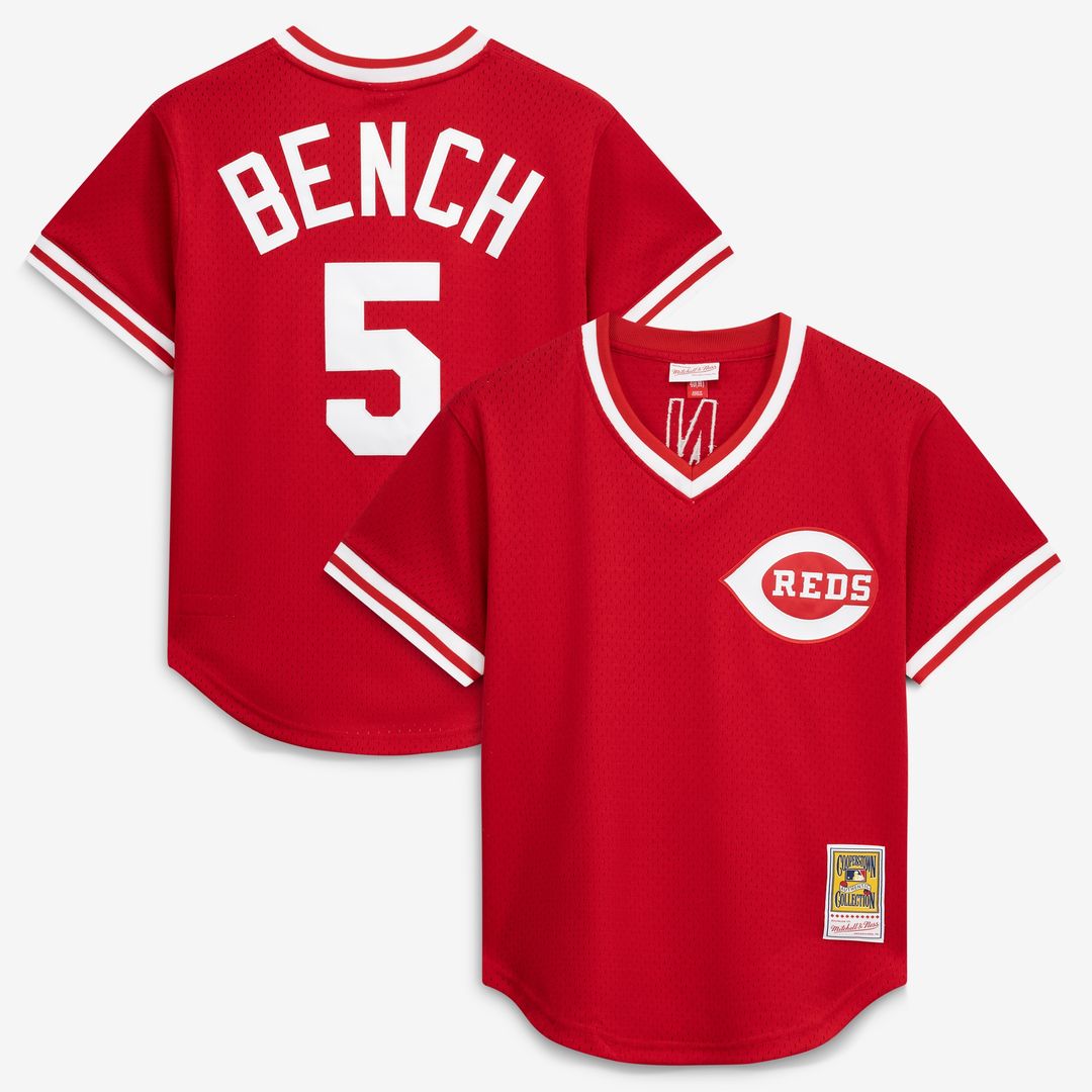 Johnny Bench Cincinnati Reds Mitchell & Ness Authentic Batting Practice Jersey - Scarlet