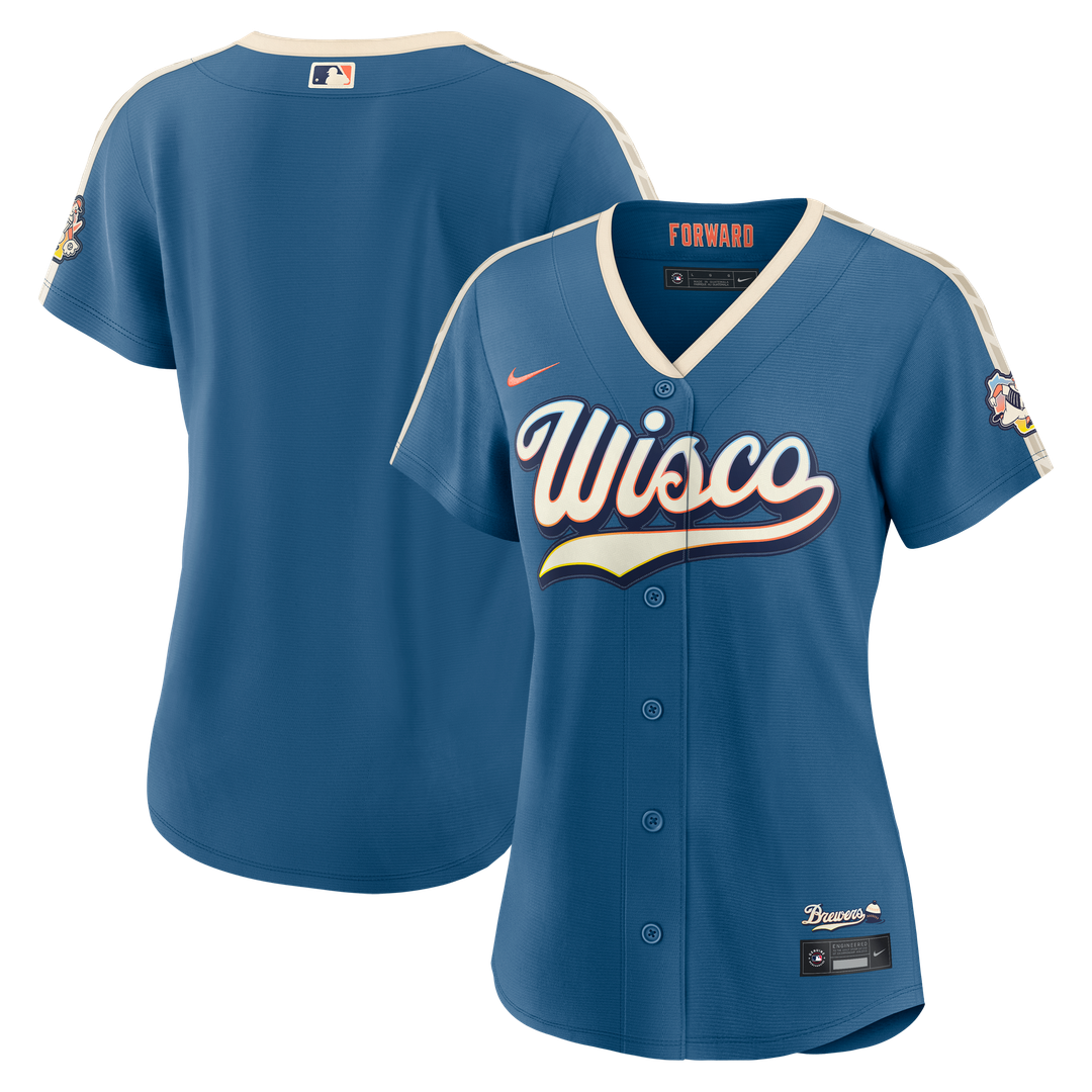 Milwaukee Brewers Nike Women's 2026 City Connect Stadium Jersey - Mineral Blue