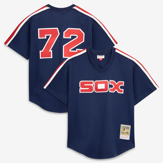 Carlton Fisk Chicago White Sox Mitchell & Ness Authentic Batting Practice Jersey - Navy
