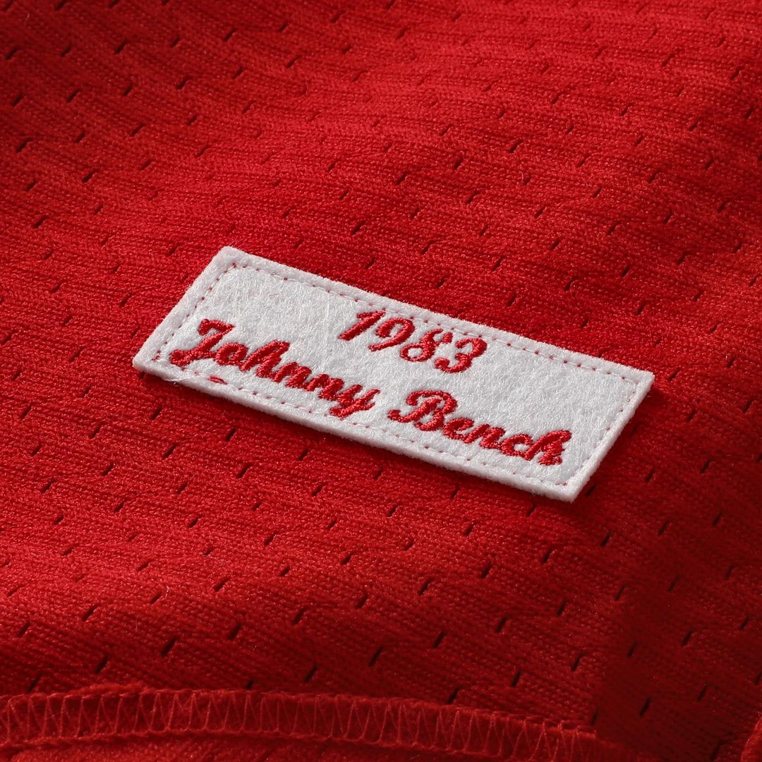 Johnny Bench Cincinnati Reds Mitchell & Ness Cooperstown Collection Big & Tall Mesh Batting Practice Jersey - Red