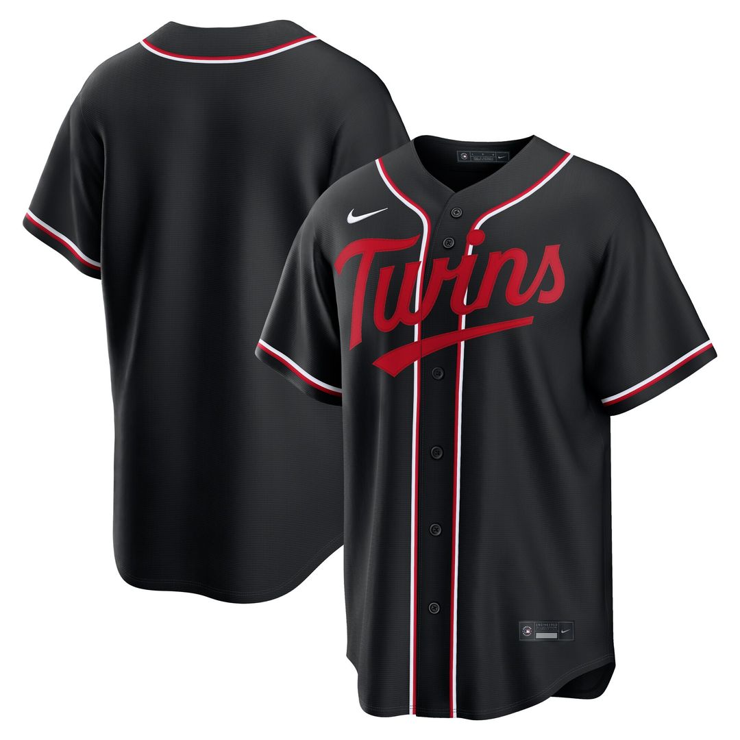 Minnesota Twins Nike Fashion Replica Black Out Jersey