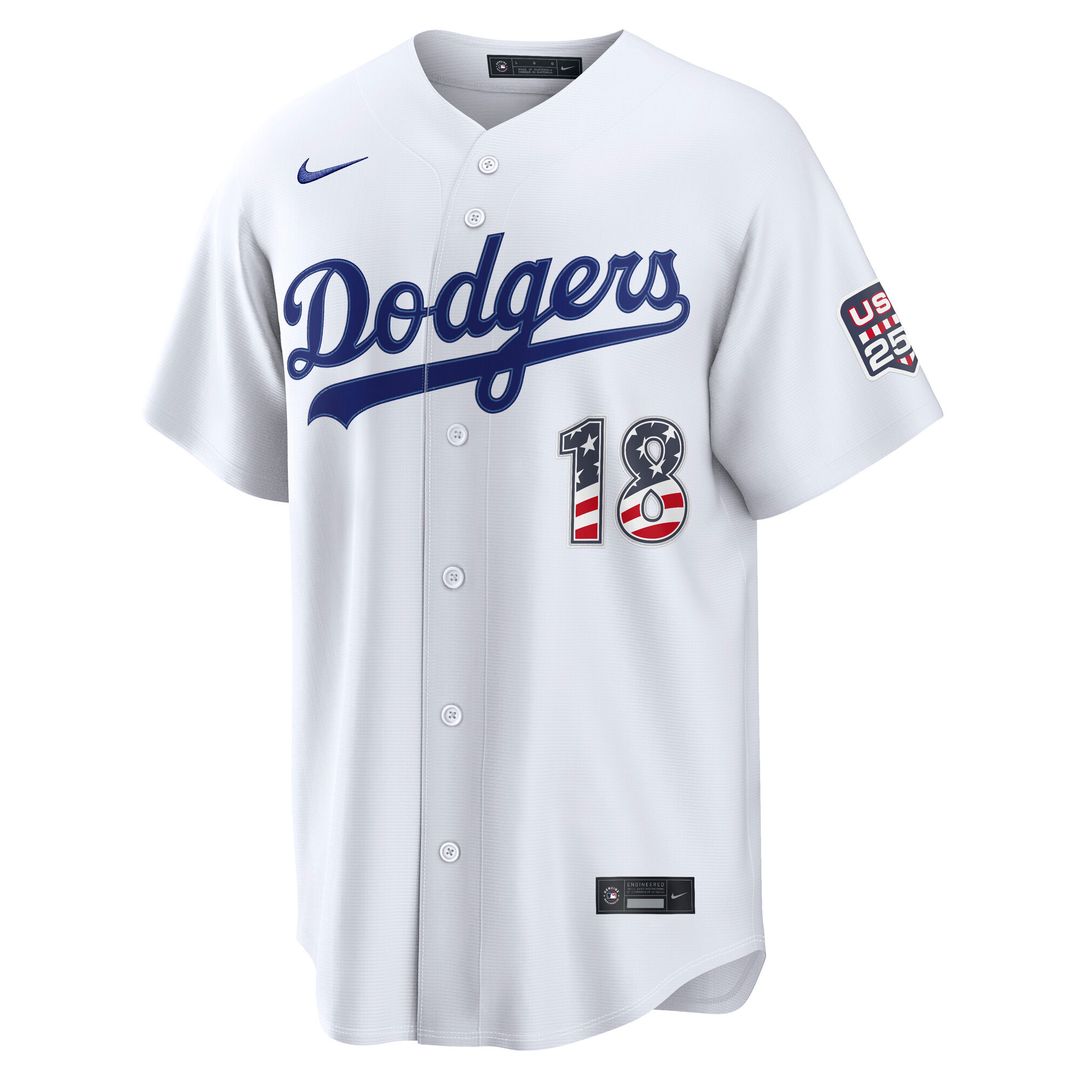 Yoshinobu Yamamoto Los Angeles Dodgers Nike USA 250 Fourth of July Home Stadium Jersey - White