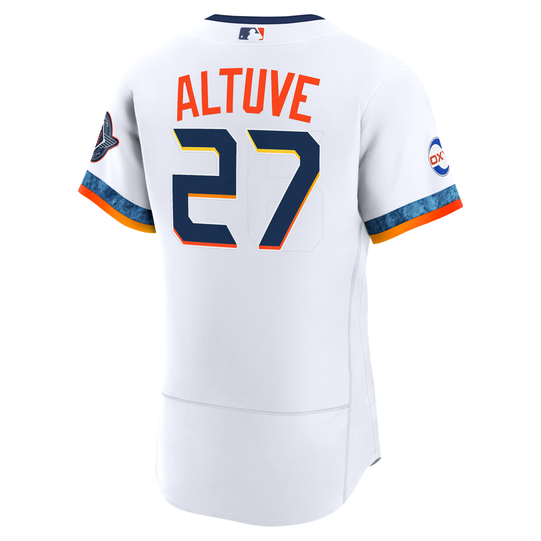 Jose Altuve Houston Astros Nike City Connect Authentic Sponsor Patch Jersey - White
