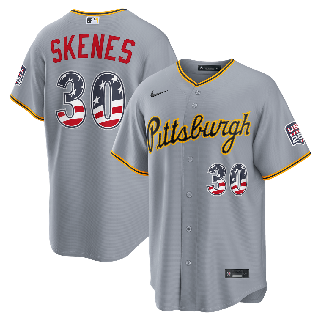 Paul Skenes Pittsburgh Pirates Nike USA 250 Fourth of July Road Stadium Jersey - Gray