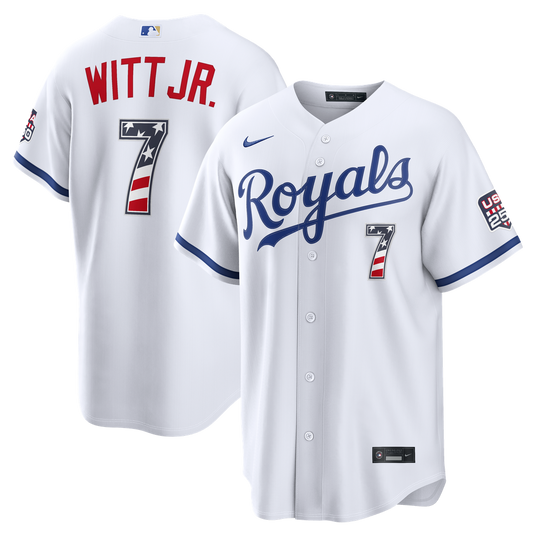 Bobby Witt Jr. Kansas City Royals Nike USA 250 Fourth of July Home Stadium Jersey - White