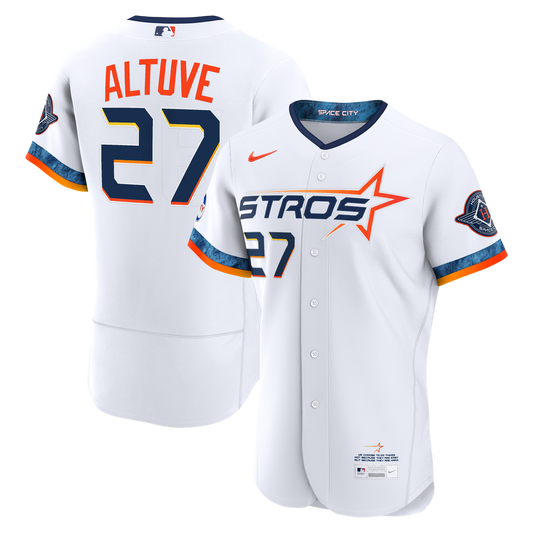 Jose Altuve Houston Astros Nike City Connect Authentic Sponsor Patch Jersey - White
