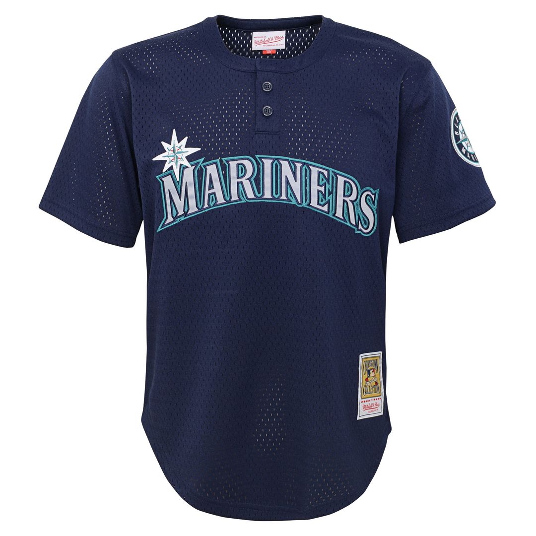 Ichiro Suzuki Seattle Mariners Mitchell & Ness Youth Cooperstown Collection Mesh Batting Practice Jersey - Navy