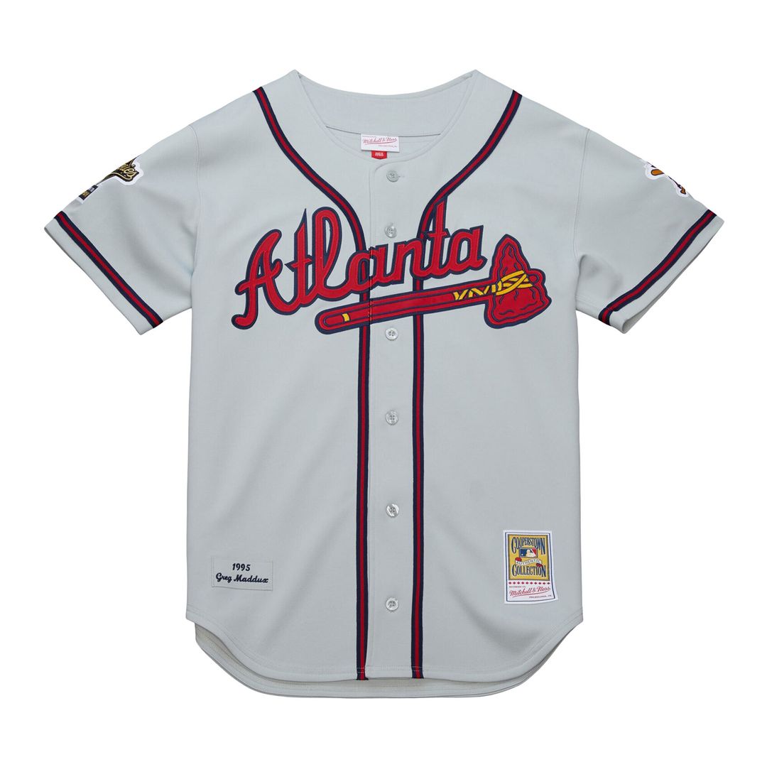 Greg Maddux Atlanta Braves Mitchell & Ness 1995 Throwback Authentic Jersey - Gray