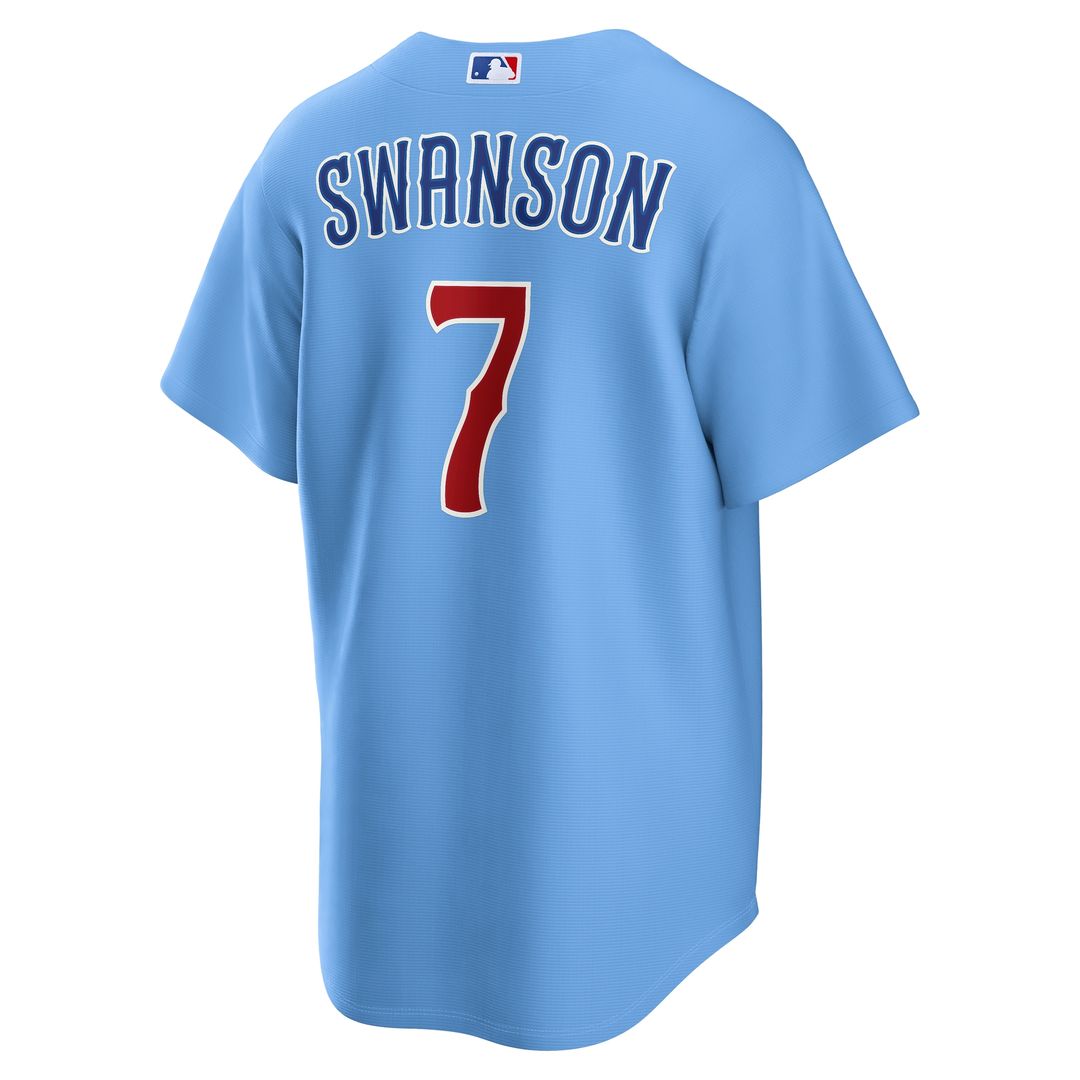 Dansby Swanson Chicago Cubs Nike Alternate Replica Jersey - Light Blue