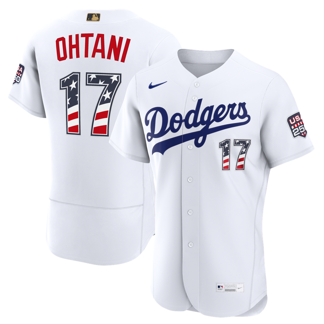 Shohei Ohtani Los Angeles Dodgers Nike USA 250 Fourth of July Home Authentic Jersey - White