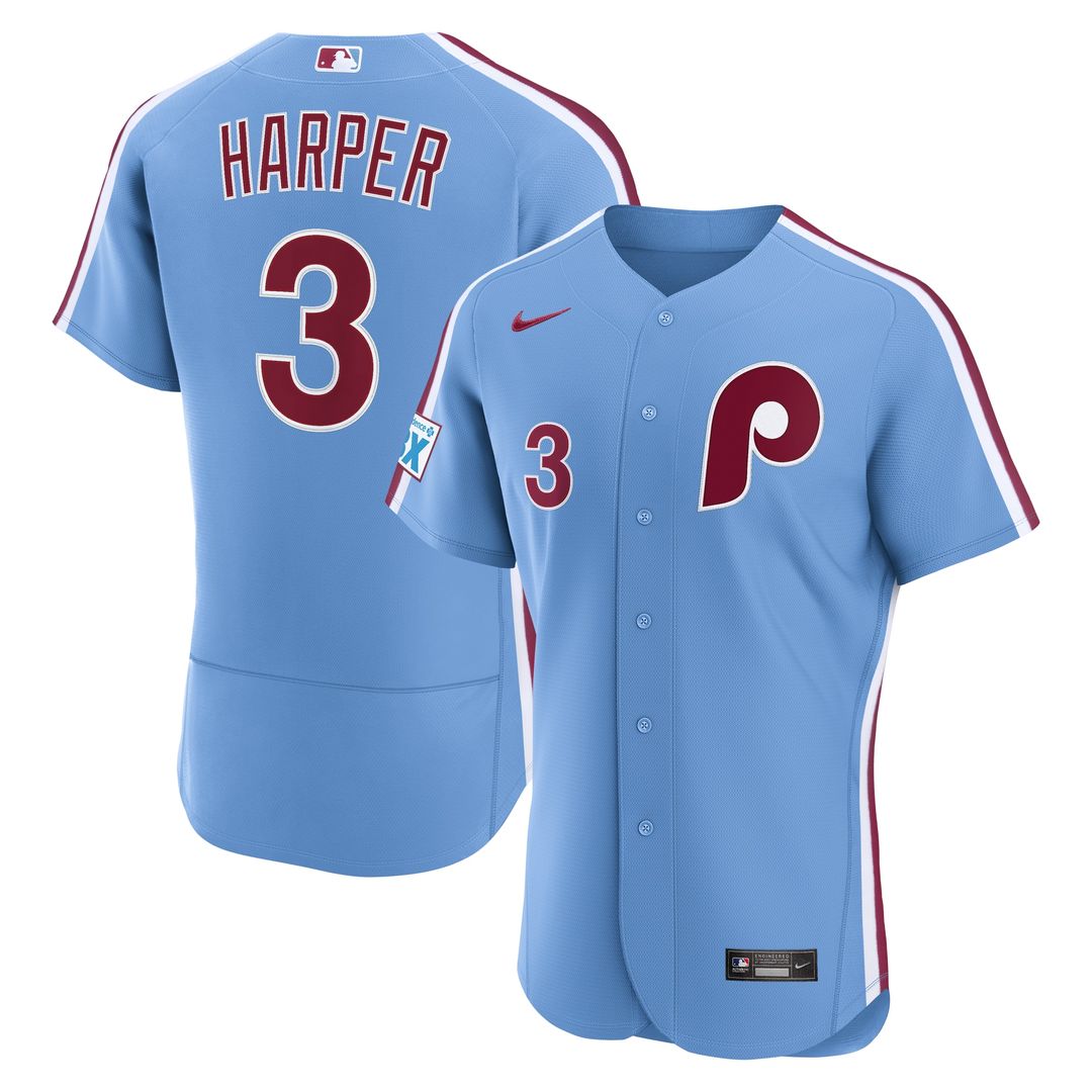 Bryce Harper Philadelphia Phillies Nike Home Authentic Sponsor Patch Jersey - White
