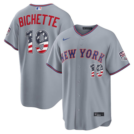 Bo Bichette New York Mets Nike USA 250 Fourth of July Road Stadium Jersey - Gray