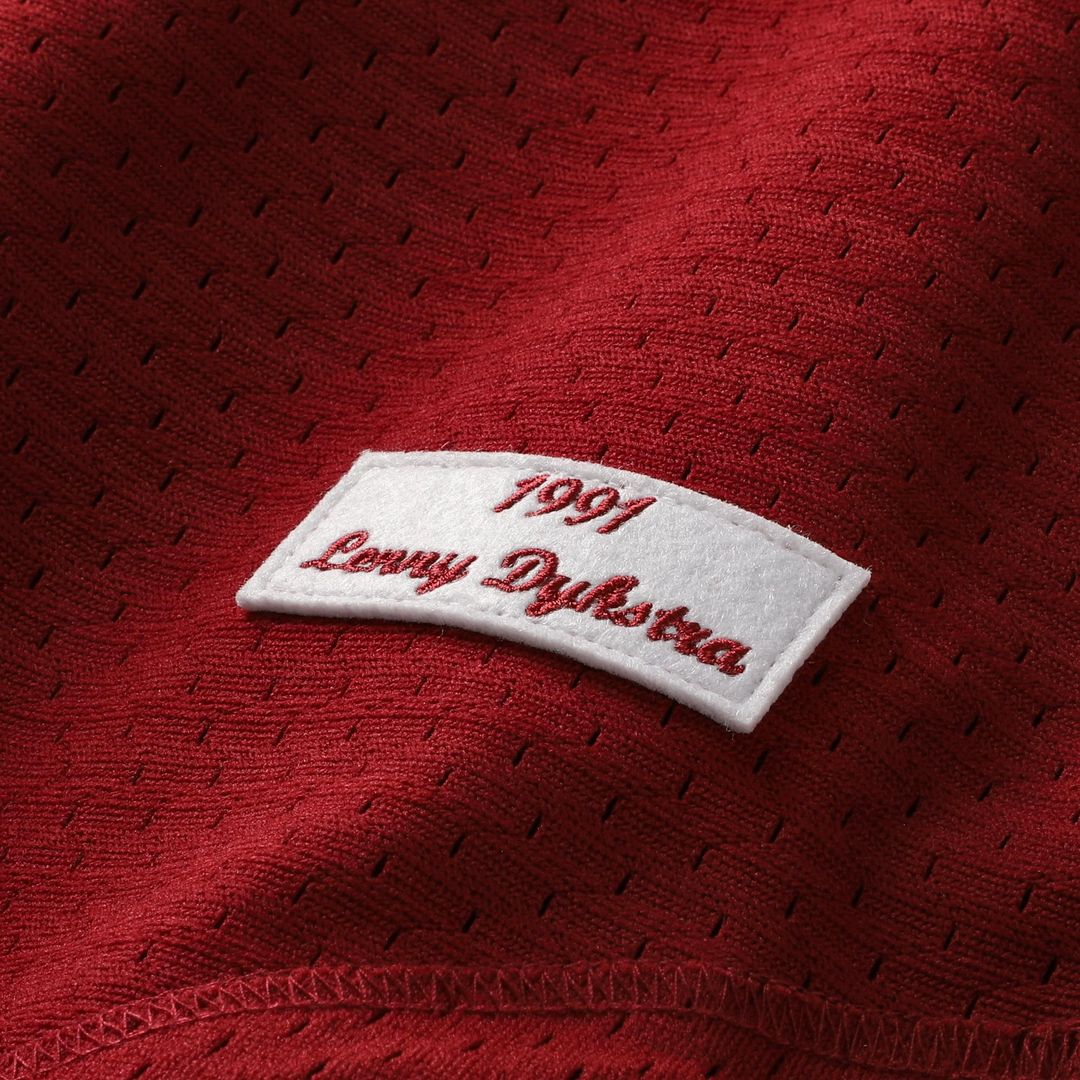 Lenny Dykstra Philadelphia Phillies Mitchell & Ness Authentic Batting Practice Jersey - Scarlet