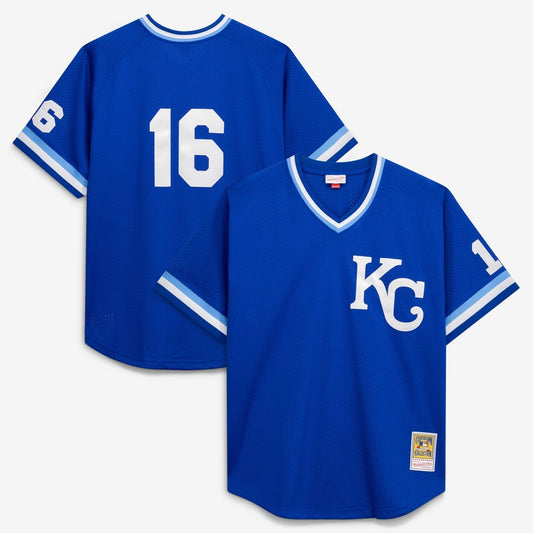 Bo Jackson Kansas City Royals Mitchell & Ness Cooperstown Collection Big & Tall Mesh Batting Practice Jersey - Royal