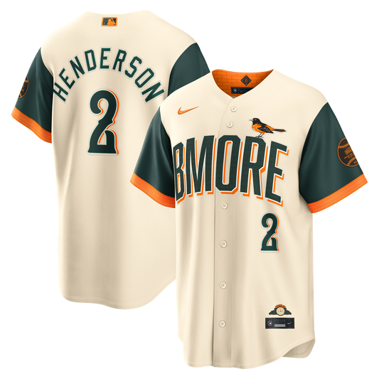 Gunnar Henderson Baltimore Orioles Nike 2026 City Connect Stadium Jersey - Cream