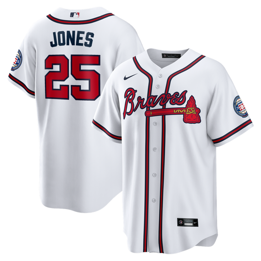 Andruw Jones Atlanta Braves Nike Home Replica 2026 Hall of Fame Patch Jersey - White
